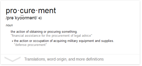 Lets Define Procurement